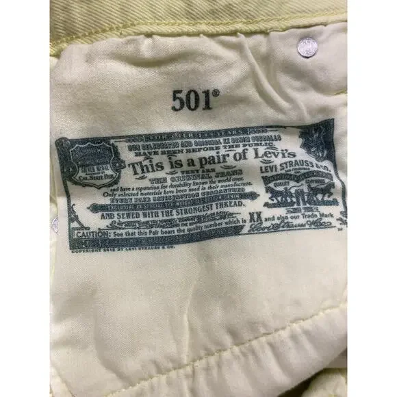 Levi's Light Yellow Jean Shorts - Picture 6 of 11